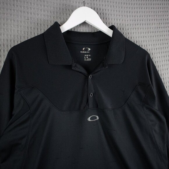 Oakley Brisk Long sleeve Polo Shirt Mens Large Black - Picture 4 of 8